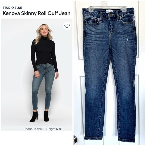 Studio Denim - Studio Blue Kenova Mid Rise Cropped Skinny Jeans – Size 26